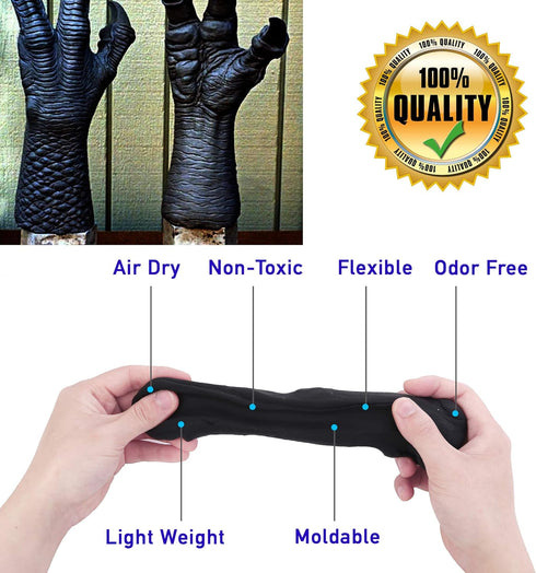 Moldable Cosplay Foam Clay (Black) – High Density and Hiqh Quality for Intricate Designs | Air Dries to Perfection for Cutting with a Knife or Rot...