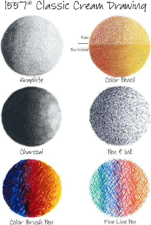 Canson Artist Series Cream Drawing Pad 9" x 12", Top Wire Bound, 24 Sheets (100510973)...