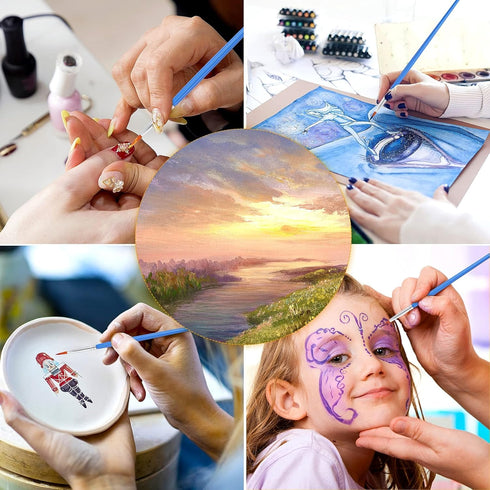 60 Pcs Round Paint Brushes,Small Brush Bulk for Detail Painting...