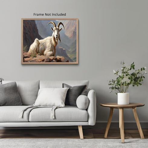Posterizer 1 pcs- Beautiful mountain goat oil painting style-Art for Animal Lovers-Landscape & Nature Art- Gift for Men Women Teens-Decor for Hom...