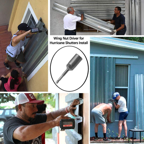 PAGOW 4pcs Power Wing Nut Driver Set, Wing Nut Drill Bit Socket Wrench Tool Set, 1/4" Hex Shank for Panel Nuts, Screws Eye, C Hook Bolt, Q-Hanger...