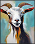 Posterizer 1 pcs- white and brown majestic goat-chic decor-Art for Animal Lovers-Abstract & Modern Art- Decor for Home & Office- unframed wall art...