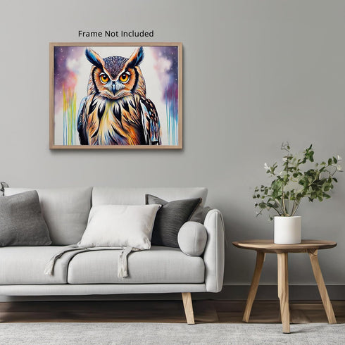 Posterizer 1 pcs- Abstract poster of a beautiful owl-Art for Animal Lovers-Abstract & Modern Art- Gift for Men Women Entrepreneur Teens-Decor for ...