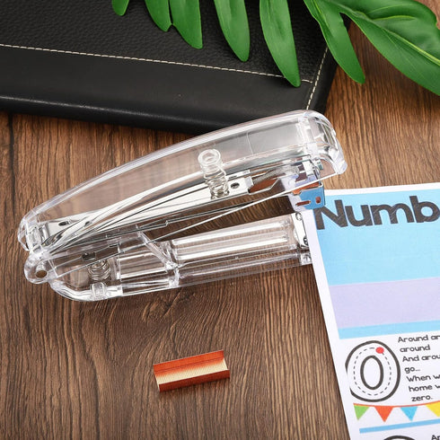 PATIKIL Acrylic Stapler, Portable Stylish Manual Effortless Desktop Accessories Stapler for Classroom Home Office Desk, Rose Gold...