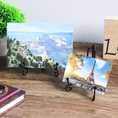 Juvale 4 Pack Iron Easel Display Stand, 5 Inch Decorative Easel for Tabletop, Plates, Pictures, Paintings, Wedding and Party Decor...