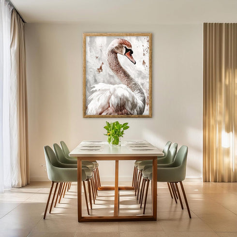 Posterizer 1 pcs-graceful beautiful white swan art work 3-Art for Animal Lovers Gift for Men Women Entrepreneur Teens Chic Home Decor- unframed w...