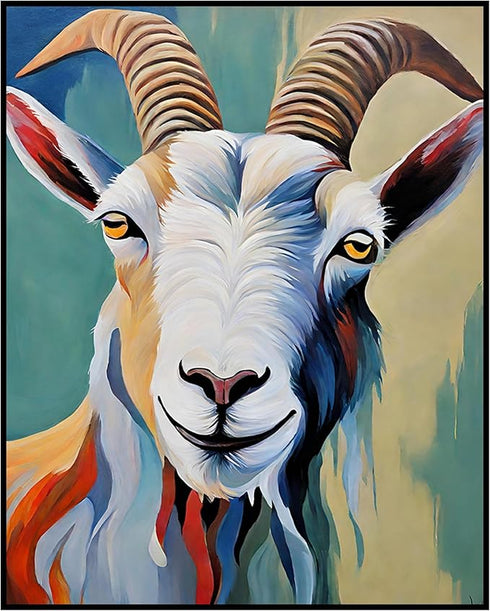 Posterizer 1 pcs- pretty majestic goat close up art-Art for Animal Lovers-Abstract & Modern Art- Decor for Home & Office- unframed wall art...