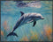 Posterizer 1 pcs- cute dolphin in the water-Art for Animal Lovers-Landscape & Nature Art- Living Room Bedroom Decor- unframed wall art...