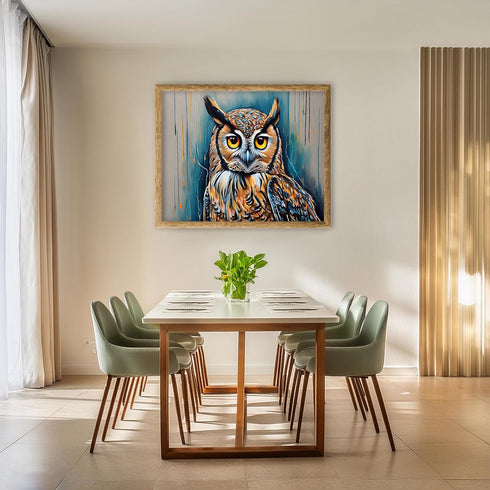 Posterizer 1 pcs- Brown owl oil painting style-Art for Animal Lovers-Abstract & Modern Art- Gift for Men Women Entrepreneur Teens-Decor for Home &...