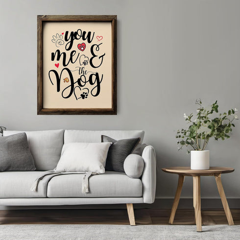 Posterizer 1 pcs-you, me and the dog-Art for Animal Lovers-Typography Art-Gift For Animal Lovers-Gift for Couples boyfriend girlfriend Husband Wif...