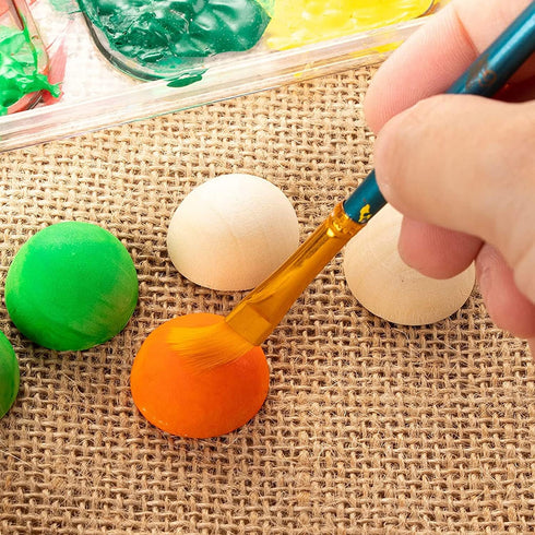 Natural Half Wooden Balls,20pcs 35mm Diameter Unfinished Wooden Balls Split Wood Beads No Holes Hemisphere Wood Ball Crafts Supplies for DIY Proje...