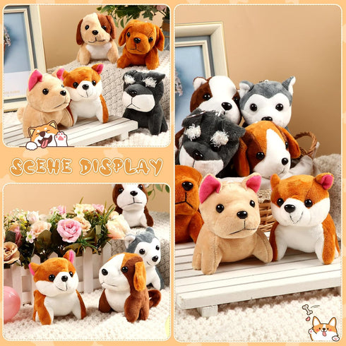 Sumind 9 Pcs Mini Plush Dog Stuffed Animals Bulk Dog Plush Party Favors Small Soft Plush Dog Toy for Goodie Bag Fillers Kids Baby Show Birthday Va...