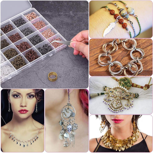 Jump Rings, Cridoz 2340Pcs Open Jump Rings and Lobster Clasps Jewelry Making Supplies Kit for Necklace and Jewelry Repair...