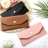 3 Pieces Leather Cash Envelopes Wallet Budget Envelope Wallet Bag Waterproof Flat Wallet Metal Snap Reusable Envelopes Purse for Cash Cards Women ...