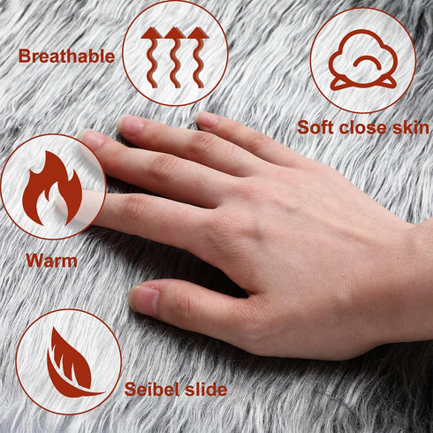 6 Pieces Faux Fur Squares Fabric Shaggy Fur Cuts Fluffy Square Fur Patches for Cosplay Costume Craft Supply Decoration (10 x 10 Inch, Black, White...