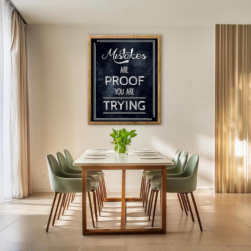 Posterizer 1 pcs-Mistakes Are Proof You Are Trying-Typography Art-Motivational & Inspirational Art-Decor for Home & Office- UNFRAMED Wall Art...