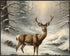 Posterizer 1 pcs-majestic deer in snowy winter scene-oil painting style-8-Art for Animal Lovers-Landscape & Nature Art-Decor for Home & Office- un...