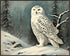 Posterizer 1 pcs-snowy winter scene of a white owl-oil painting style 6-Art for Animal Lovers-Landscape & Nature Art-Decor for Home & Office- unfr...
