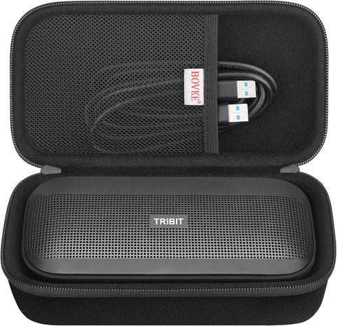 BOVKE Carrying Speaker Case for Tribit StormBox Flow Bluetooth Portable Speaker, Extra Mesh Pocket for Bluetooth Speakers Charger, Charging Cables...