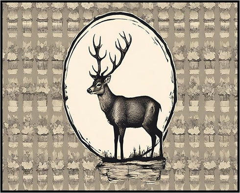Posterizer 1 pcs- Print of a deer in a circular halo-Art for Animal Lovers-Abstract & Modern Art- Gift for Men Women Entrepreneur Teens-Decor for ...