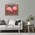 Posterizer 1 pcs- two flamingos with mosaic style background-Art for Animal Lovers- Living Room Bedroom Decor- unframed wall art...
