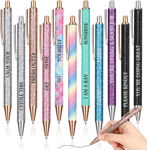 Funny Word Pens Set Inspirational Pens Congrats Grad Motivational Pens, Spoof Fun Ballpoint Pen Set, Novelty Negative Positive Pens Funny Coworker...