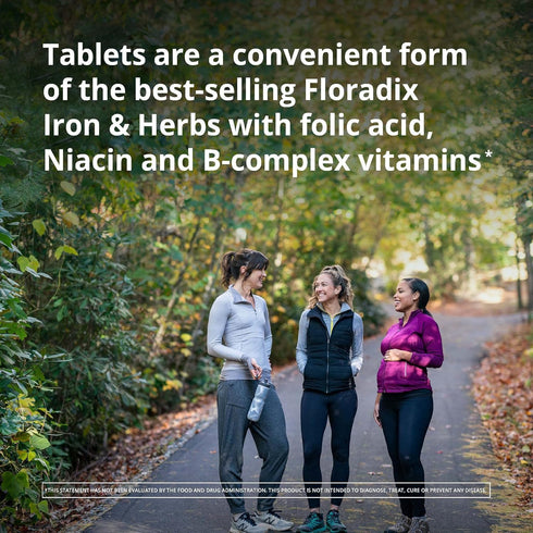 Floradix Iron Tablets - Energy Support Supplement for Men & Women - Natural Iron Supplement with B Vitamins & Vitamin C - Non-GMO, Vegetarian & La...