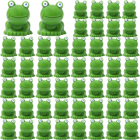 50pcs Mini Frog Garden Decor, Resin Mini Frogs Figurines, Tiny Plastic Frogs, Cute Green Frog Miniature Figurines Garden Home Decor, Fairy Garden ...