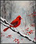 Posterizer 1 pcs-cute little bird in snowy winter scene -14-Art for Animal Lovers-Landscape & Nature Art-Decor for Home & Office- unframed wall ar...