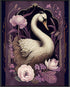 Posterizer 1 pcs-chinoiserie swan art-pink and purple aesthetic-Art for Animal Lovers-Abstract & Modern Art-Living Room Bedroom Decor- UNFRAMED Wa...