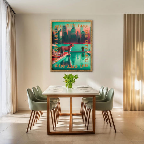 Posterizer 1 pcs-Trippy Big City Life-Tiger Print-Adventure Wall Art-GIft for Men Women Teens-Decor for Home & Office- unframed wall art...