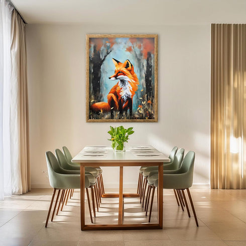 Posterizer 1 pcs- majestic cute red fox in the autumn nature-Art for Animal Lovers-Gift for Art Lovers-Living Room Bedroom Decor- unframed wall ar...