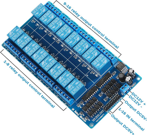 SainSmart 16-Channel 12V Relay Module Board for Arduino DSP AVR PIC ARM...