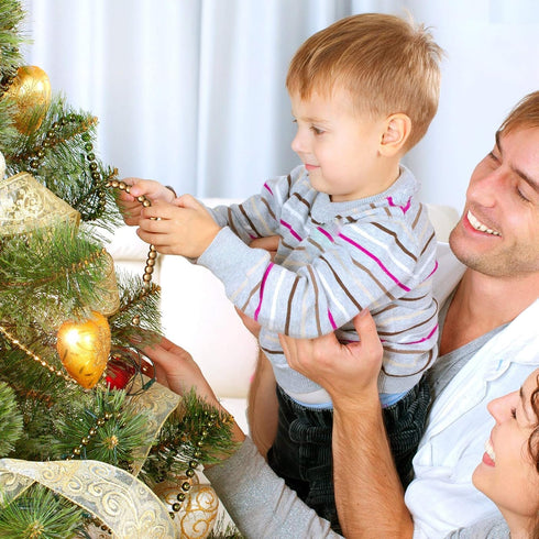 16 Feet Christmas Wood Bead Garland Wooden Bead Garland for Christmas Tree Holiday Decoration (Gold)...