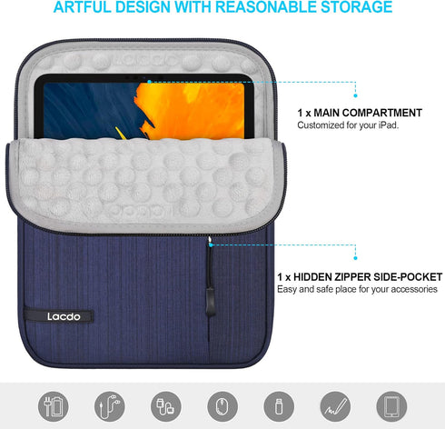 Lacdo Tablet Sleeve Case for 11 inch iPad A16 | 11 inch iPad Air M3 M2 | 11" iPad Pro M4 | 10.9" iPad | 10.2" iPad | 10.9" ipad Air | 10.5" iPad P...