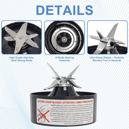 Pro Extractor Blade Compatible with Nutribullet Lean 1200W Blender, Replacement Blender Blade Fit for Nutri bullet NB-203...