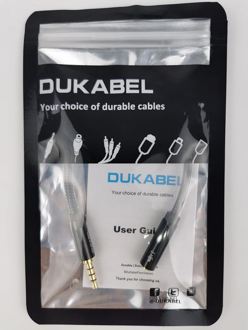 DUKABEL DC4 3.5mm TRS to TRRS Adapter Cable, Microphone Audio Adapter, TRS Female to TRRS Male Converter for Smartphone, PS4, Tablet, Laptop...