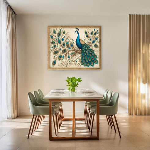 Posterizer 1 pcs- Beautiful peacock with a rustic background-Art for Animal Lovers- Gift for Men Women Entrepreneur Teens-decor for Bedroom, Offic...