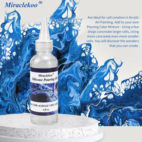 Silicone Pouring Oil Pure Silicone Oil for Creating Cell in Acrylic Paint Resin Pouring,4 Ounce...
