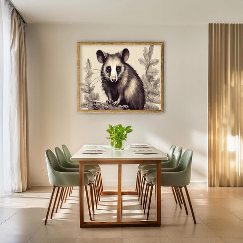 Posterizer 1 pcs- A possum standing on a tree print-Art for Animal Lovers- Gift for Men Women Entrepreneur Teens-Living Room Bedroom Decor- unfram...