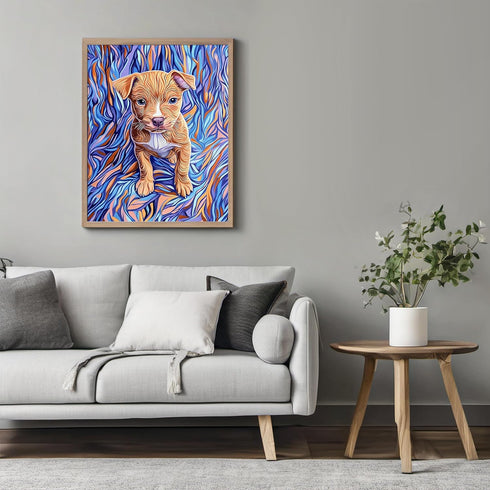 Posterizer 1 pcs-A pop art portrait of a dog-with a vibrant, abstract background -1-Art for Animal Lovers-Collectibles & Fine Art-Decor for Home &...
