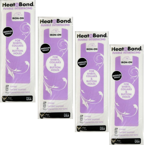 Therm O Web Thermoweb Heat N Bond Medium Weight Iron On Fusible Interfacing White 20 inch x 36 inch 3337 (4-Pack)...