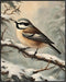 Posterizer 1 pcs-little bird in snowy winter scene-oil painting style -6-Art for Animal Lovers-Landscape & Nature Art-Decor for Home & Office- unf...