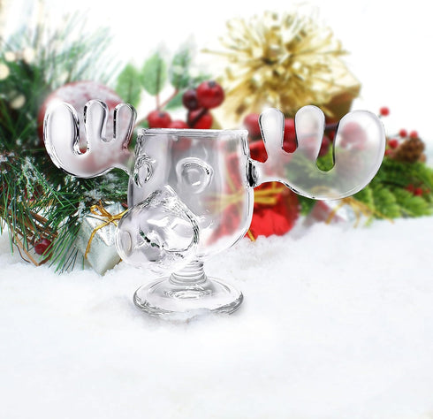 Spoontiques - National Lampoon’s Christmas Vacation Glass Moose Cup - Griswold Moose Mug - 4.5” - 8 Ounce, Glass...