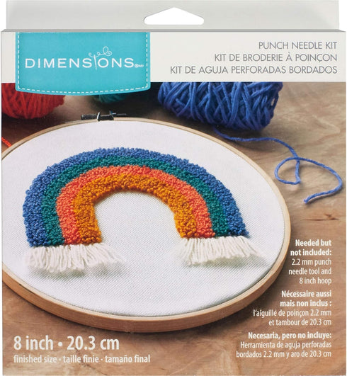 Dimensions 72-76200 Rainbow Punch Needle Embroidery Kit, 8'' Diameter......