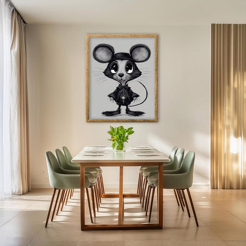 Posterizer 1 pcs- cute mouse in retro gothic theme art-Gothic Art-Art for Animal Lovers- Living Room Bedroom Decor- unframed wall art...