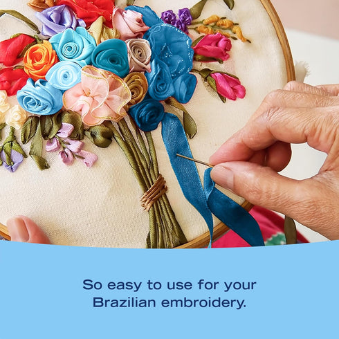 New 7mm Size ThreadNanny 6 Spools of 100% Pure Silk Ribbons - Blue Tones - 60 Meters x 7mm...