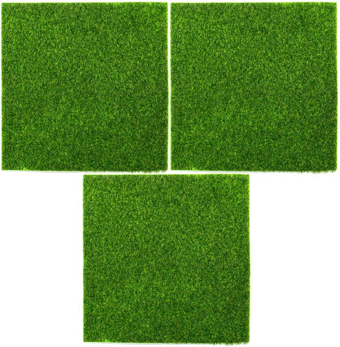 AUEAR, Artificial Garden Grass Life-Like Lawns Squares Fake Fairy Grass Mats Fake Turf Patch Ornament Garden Grass Decoration (3 Pack, 12"x12")...