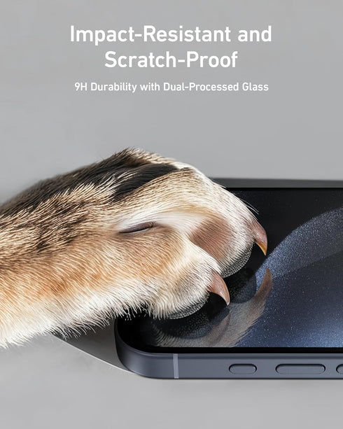 Anker Screen Protector for iPhone 15 Pro, Bubble-and-Dust-Free iPhone HD Tempered Glass, Durable and Drop-Proof with 9H Hardness, Easy Installatio...