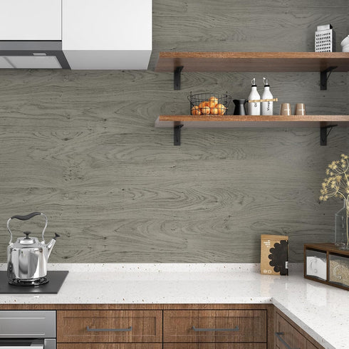 WESTICK Wood Grain Contact Paper Peel and Stick Wood Wallpaper for Cabinets Removable Rustic Wood Grain Contact Paper for Countertops Waterproof F...